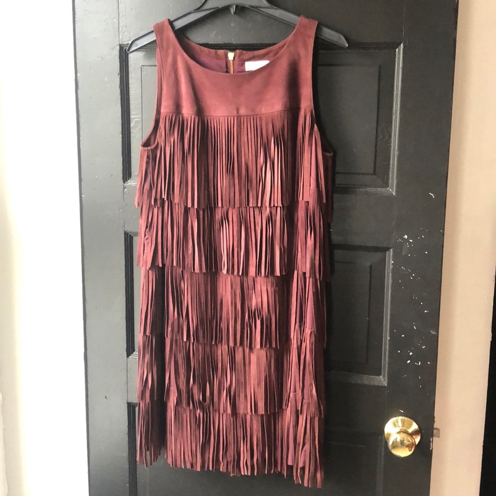 Olivia Palermo Suede Fringe Dress